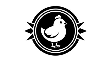 a-chick-icon-in-circle-logo vector illustration 