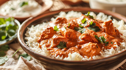Chicken Tikka Masala with Rice, Indian Cuisine Favorite