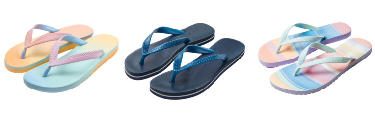 set of flipflops isolated on transparent background 