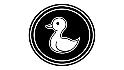  a-duckling-icon-in-circle-logo vector illustration