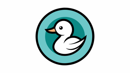  a-duckling-icon-in-circle-logo vector illustration