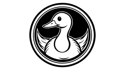 a-duckling-icon-in-circle-logo vector illustration