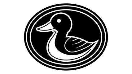  a-duckling-icon-in-circle-logo vector illustration