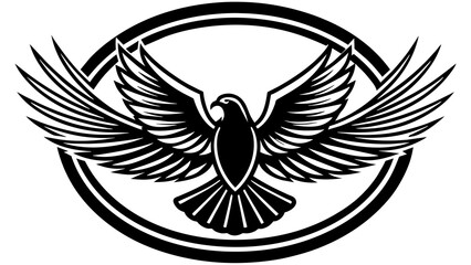 Fototapeta premium a-eaglet-icon-in-circle-logo vector illustration