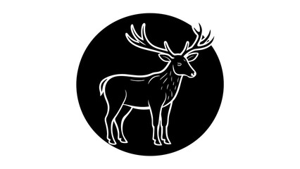 Fototapeta premium a-fawn-icon-in-circle-logo vector illustration