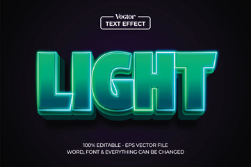 Neon light 3d Text Style Effect. Editable illustrator text style.
