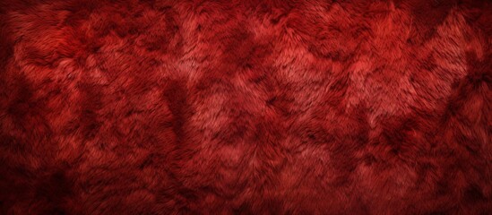 Red fur texture background filled with an abundant amount of fluffy fur, creating a luxurious and cozy feel - obrazy, fototapety, plakaty