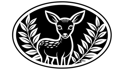 a-fawn-icon-in-circle-logo vector illustration