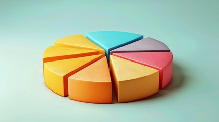 Obraz premium Pie chart illustrating allocation of funds across departments