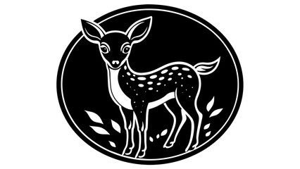 a-fawn-icon-in-circle-logo vector illustration