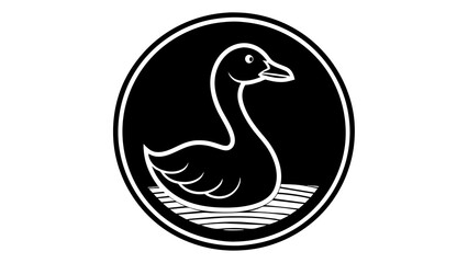 a-gosling-icon-in-circle-logo vector illustration