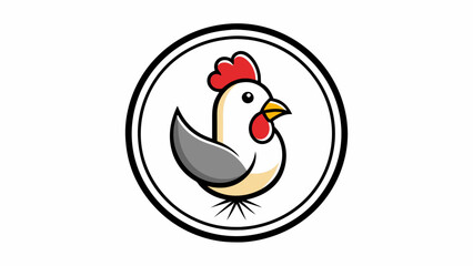  a-hen-icon-in-circle-logo vector illustration