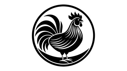 a-rooster-icon-in-circle-logo vector illustration
