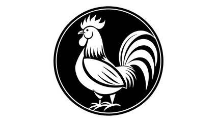 a-rooster-icon-in-circle-logo vector illustration