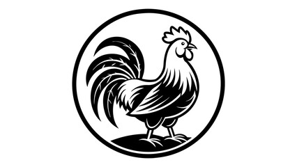 a-rooster-icon-in-circle-logo vector illustration