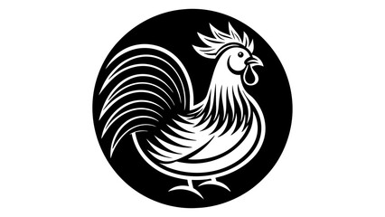 a-rooster-icon-in-circle-logo vector illustration