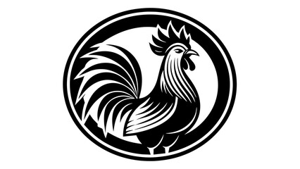 a-rooster-icon-in-circle-logo vector illustration