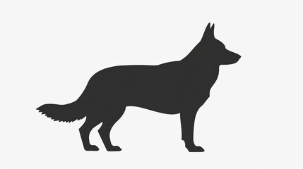 Elegant Silhouette of a German Shepherd Dog Generative AI