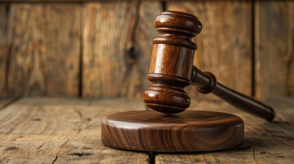 Legal Verdict with Auction Hammer - Real Estate Business Concept of Lawyer using Gavel in Courtroom