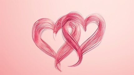 Hand-drawn pink heart on a pastel background