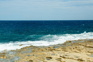 View of beautiful seashore and blue sky