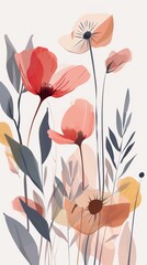 Abstract floral illustration with soft pastel colors