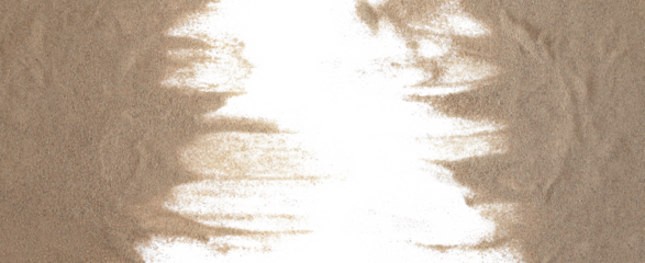 Sand with dunes isolated on white background and texture, clipping	