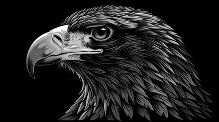 Fototapeta premium Stylized Black Eagle Logo Design Generative AI