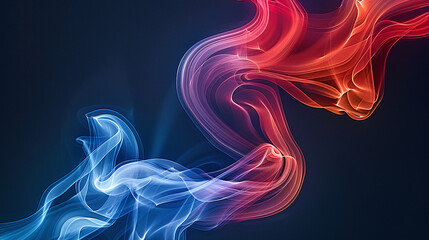 abstract smoke background, red and blue color palette, fluent dynamic smoky
