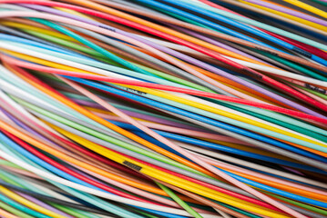 Colorful fibre cable or optics wires as background - 775255263
