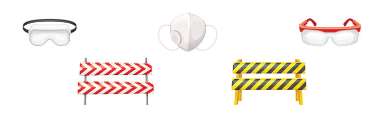 Safety Equipment and Object for Industrial Work Vector Set