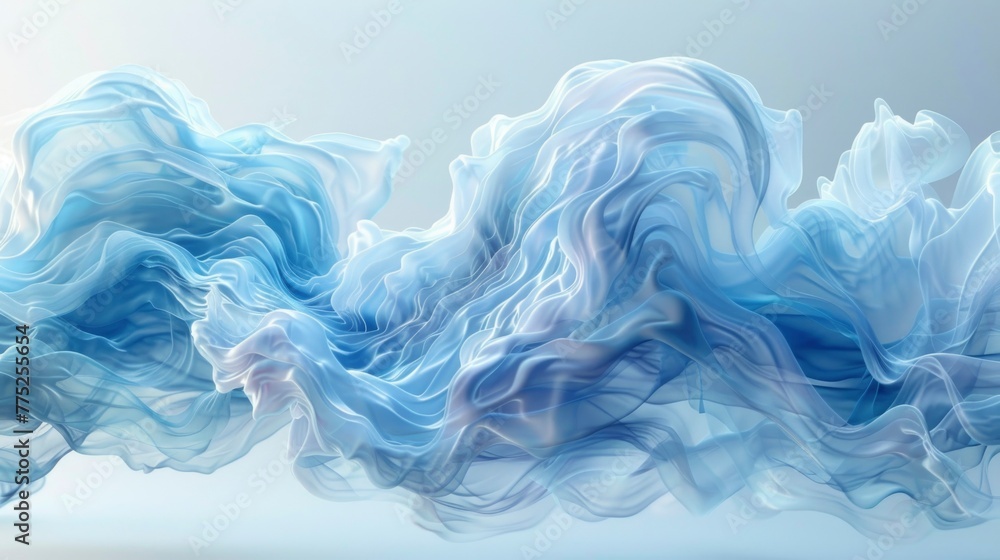 Poster transparent blue waves background with dynamic flow