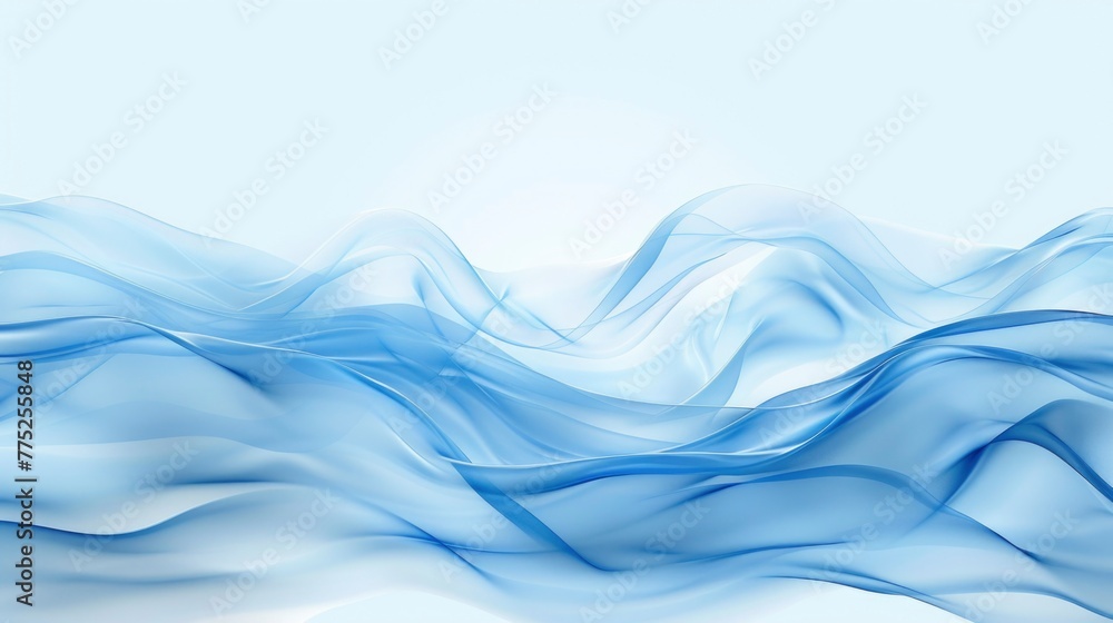 Poster transparent blue waves background with dynamic flow, 3d render style for business and technology con