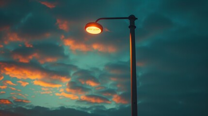 Street lamp against twilight sky