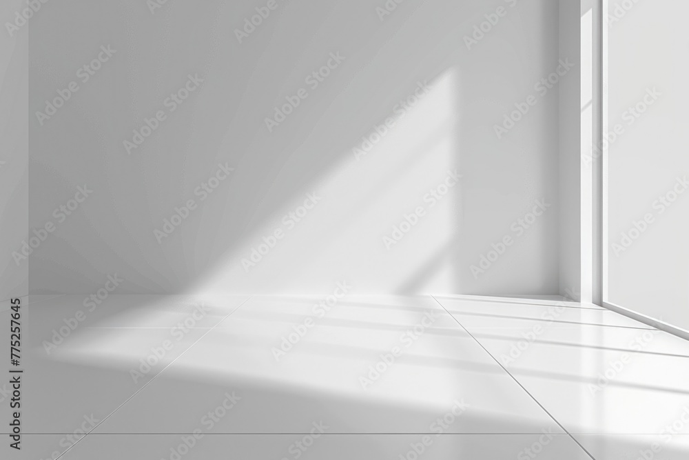 Poster simple white room with window, versatile for various concepts