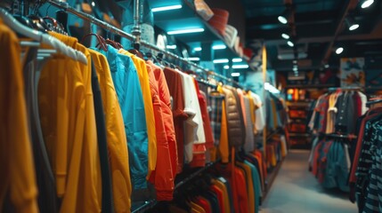 Row of clothes on display, suitable for retail concept - Powered by Adobe