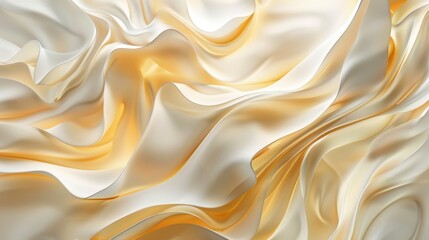 A sophisticated 3D fusion of dark golden hues and white, creating a strikingly luxurious and elegant wallpaper - obrazy, fototapety, plakaty