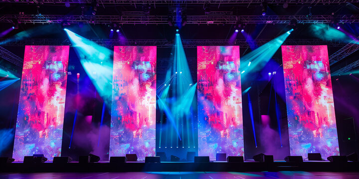 Stage and led blurred screen. 