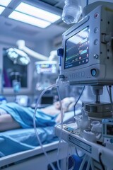 A patient laying in a hospital bed, suitable for medical concepts