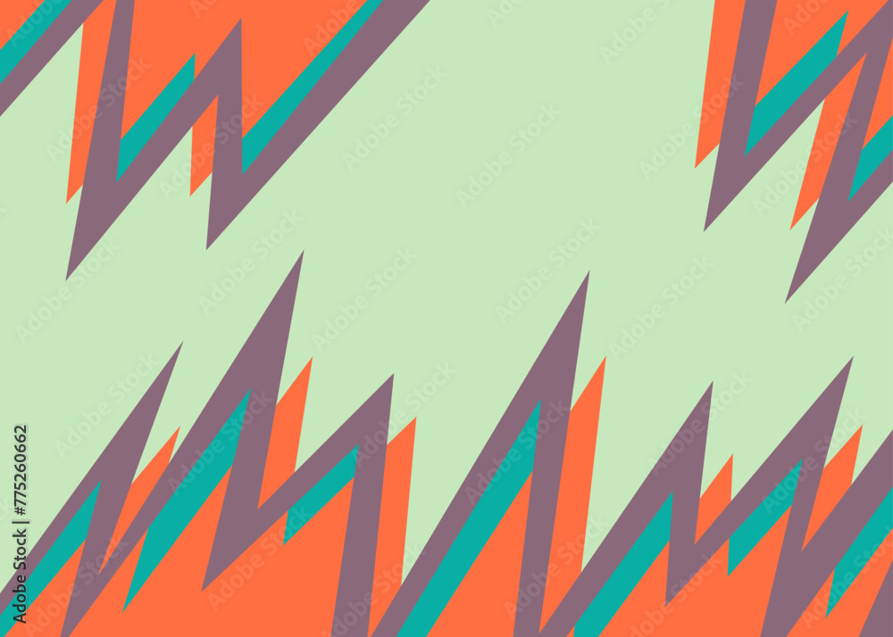 Poster abstract background with sharp zigzag line pattern and with some copy space area