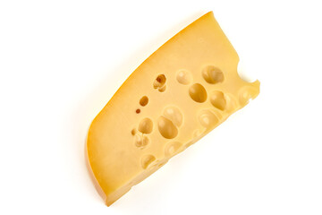Maasdam cheese, isolated on white background