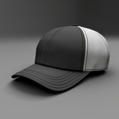 Black baseball cap with dark gray texture on a dark background. The emphasis is on stylish shape and quality of material.
Concept: marketing campaigns for sportswear, accessories and urban fashion.