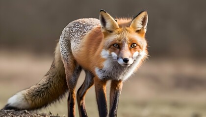 a-fox-with-a-determined-expression-focused-on-its-upscaled - obrazy, fototapety, plakaty