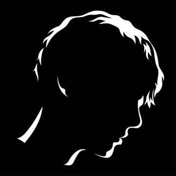 vector black and white light and shadow isolated image of male face formed by shadow. severe male profile. useful for men's products advertising, barbershop, men's clothing stores, logo, print, poster