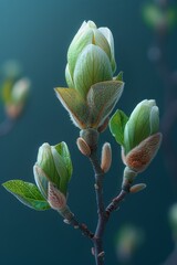 Delicate Magnolia Blossoms Under the Sky Generative AI