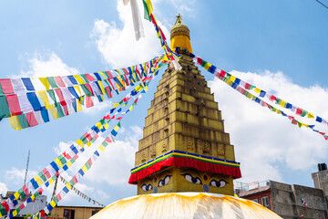 nepalese style stupa at kathmandu street	 - 775266823