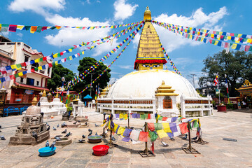 nepalese style stupa at kathmandu street	 - 775267059