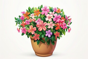 Fototapeta premium Bright potted plant with colorful flowers, perfect for interior design projects