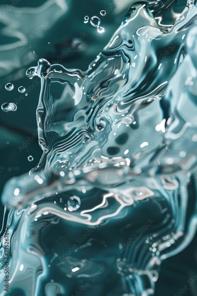 Poster close up view of a blue water surface, suitable for various design projects