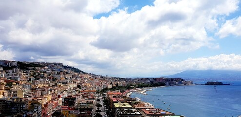 View of the city of Naples and the Bay of Naples. Italy. - 775268055